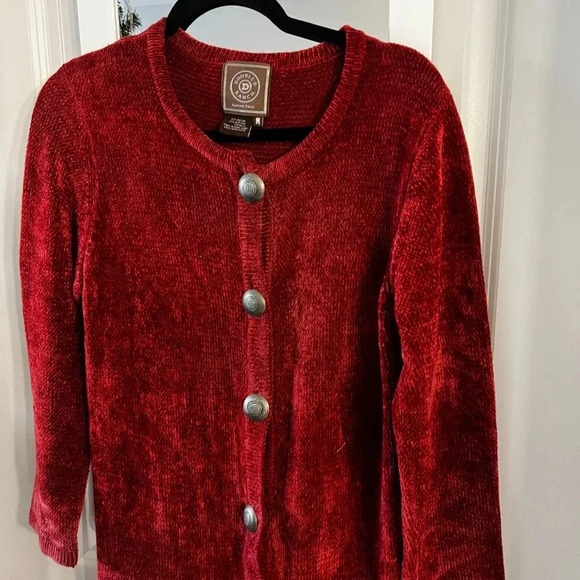 375 Double D Ranchwear Button Up Long Sleeve Dress Size Medium Color Red Orange - Picture 3 of 5